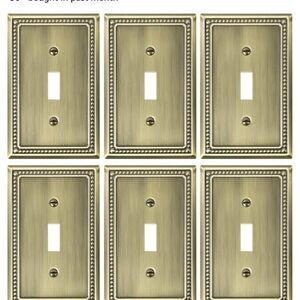 ONE Single Toggle Light Switch Cover Plate, Pearls Decorative Switch Plate Cover